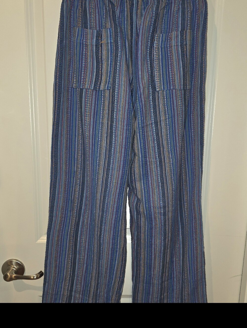Ganesh Blue Multi-Stripe Casual Pant